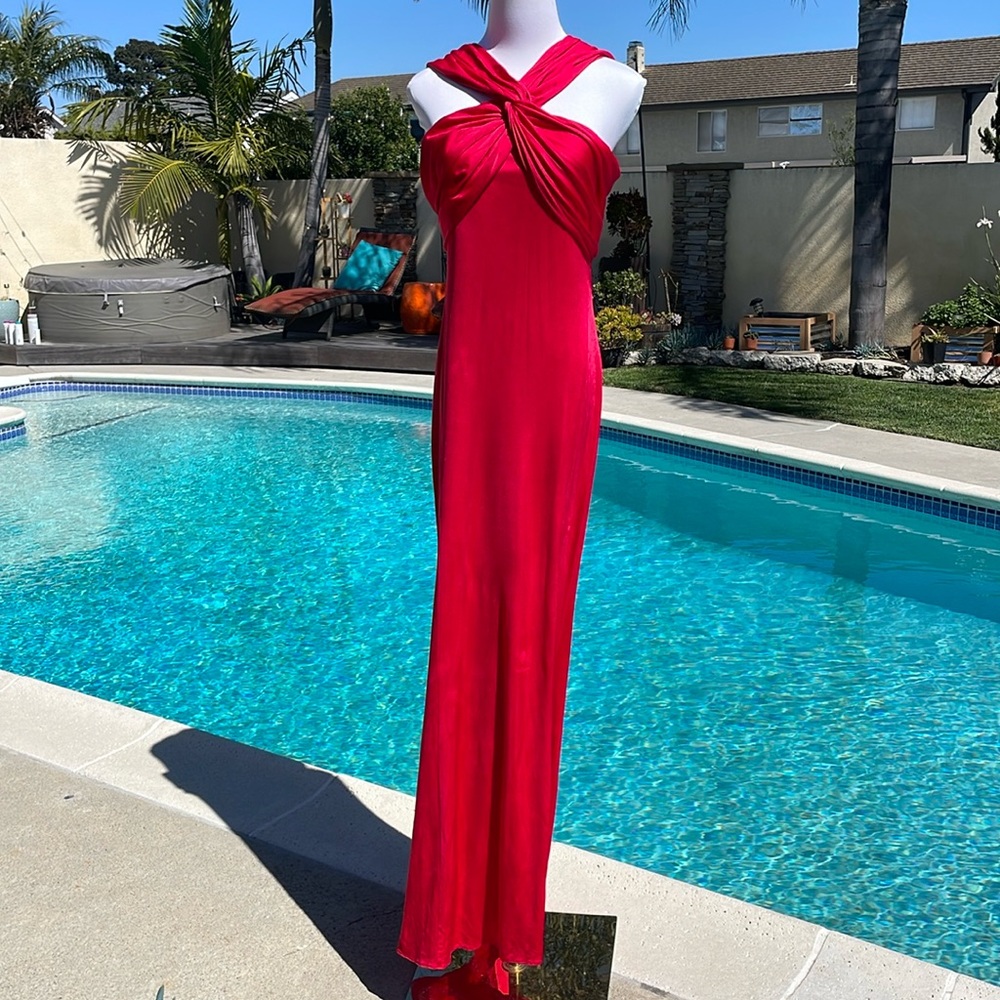 Donna Karan floor length red gown | Size 4